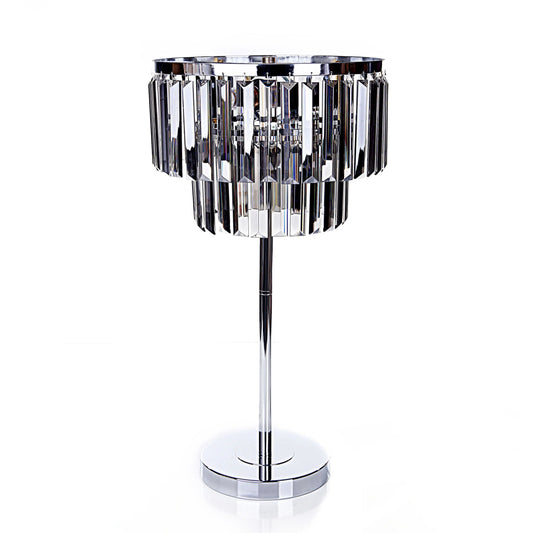 SILVER CRYSTLE BARS TABLE LAMP