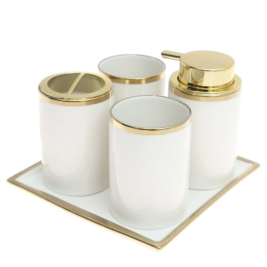 IMPERIAL BATH SET WITH TRAY (WHITE)