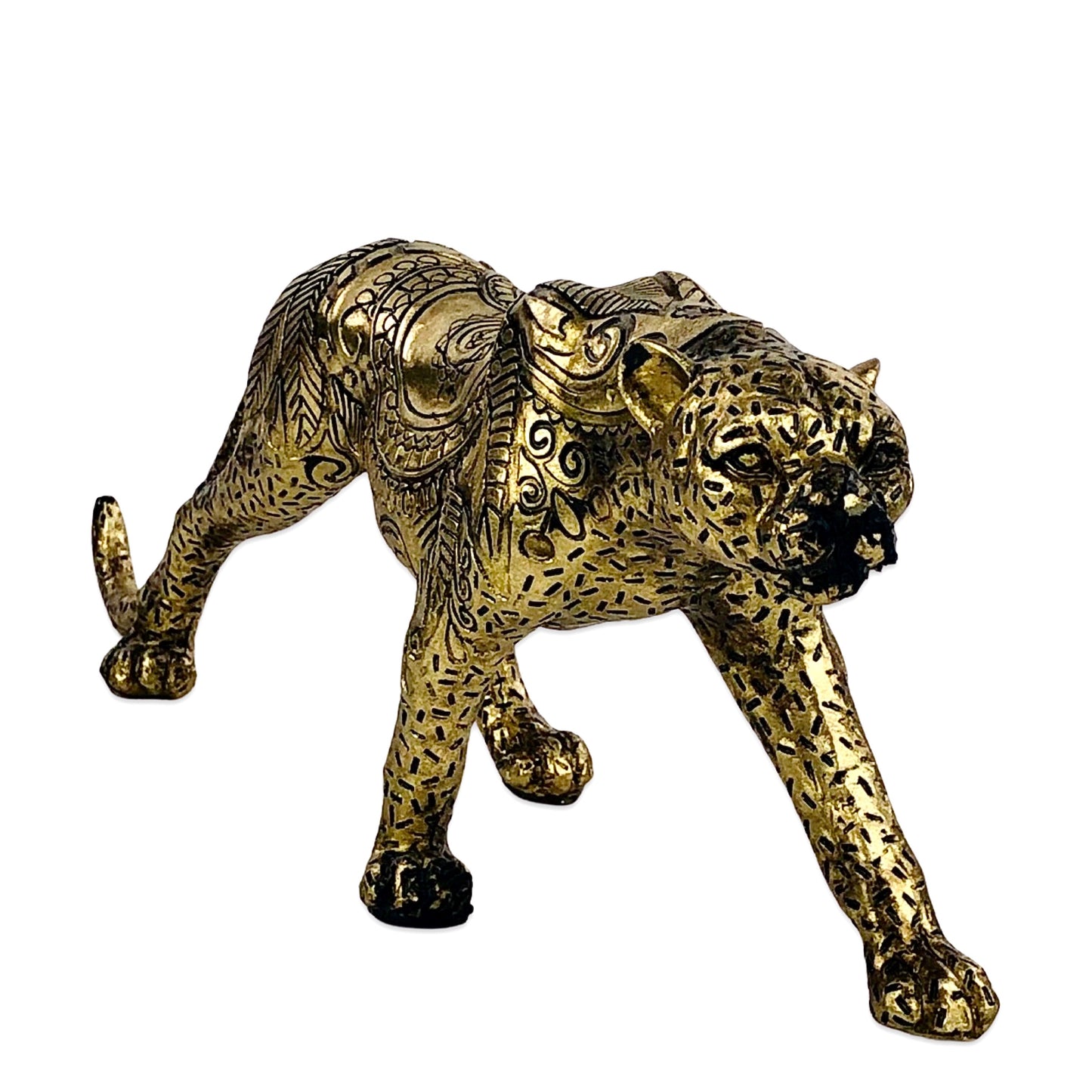 TRADITIONED DESIGN PRINTED ON CHEETAH SCULPTURE